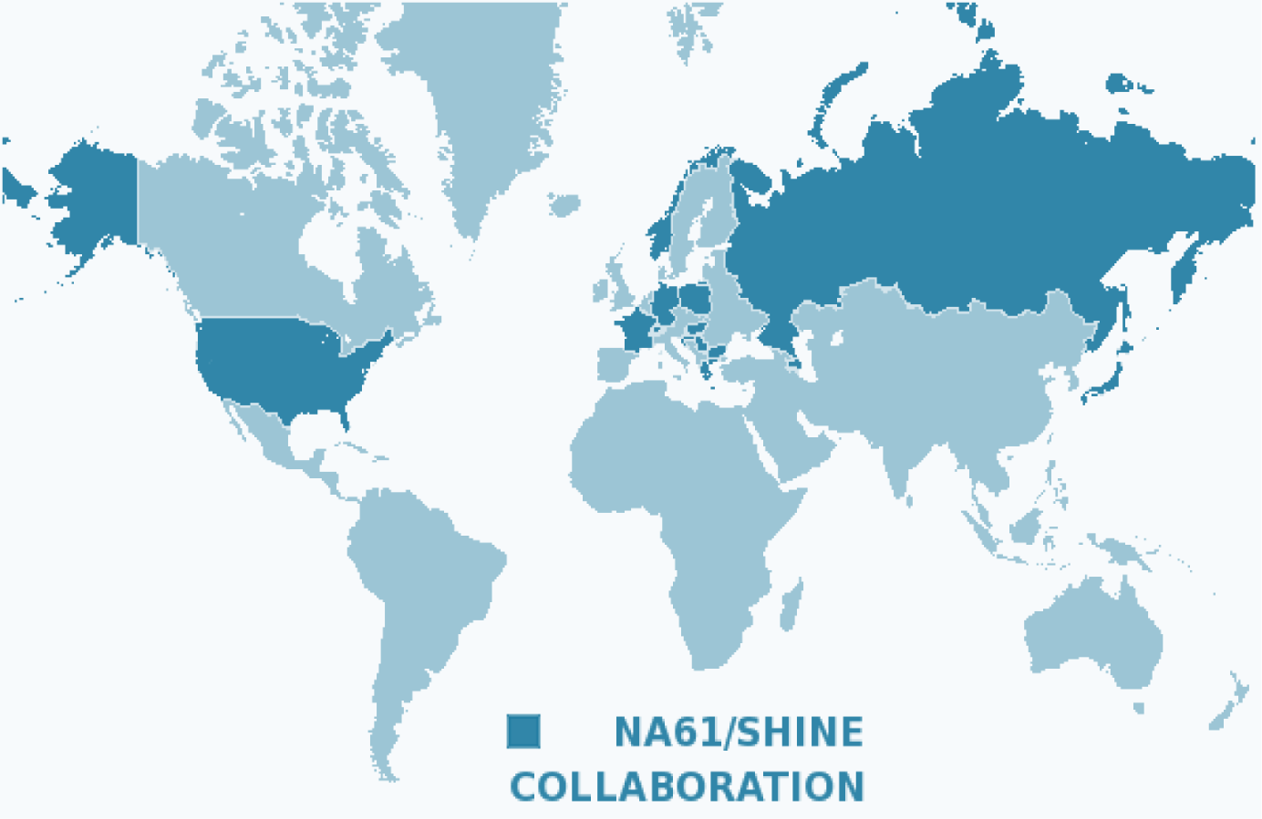 map of the NA61 contributing countries